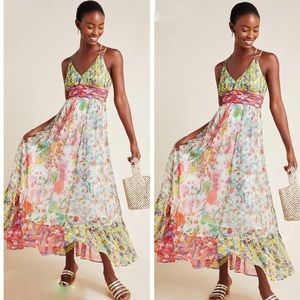 Anthropologie Malibu Floral Maxi Dress